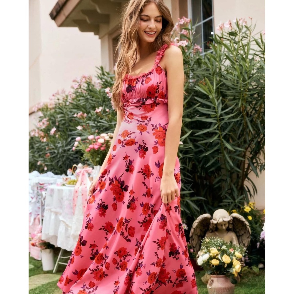 Collection B Pink Floral Maxi Dress